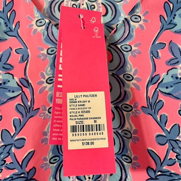 Lilly Pulitzer Pamala 3/4 Sleeve Top - Picture 2 of 2